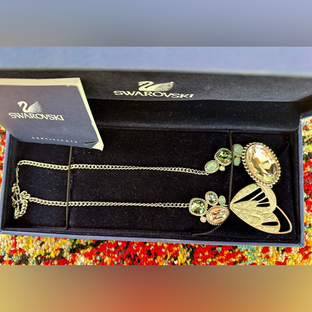 NWT Swarovski Nova Butterfly Necklace & Post Earrings